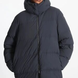 COS Short Hooded Puffer Coat (Navy)